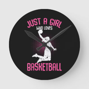 Nur ein Mädchen, das Basketball Kids Mädchen liebt Runde Wanduhr