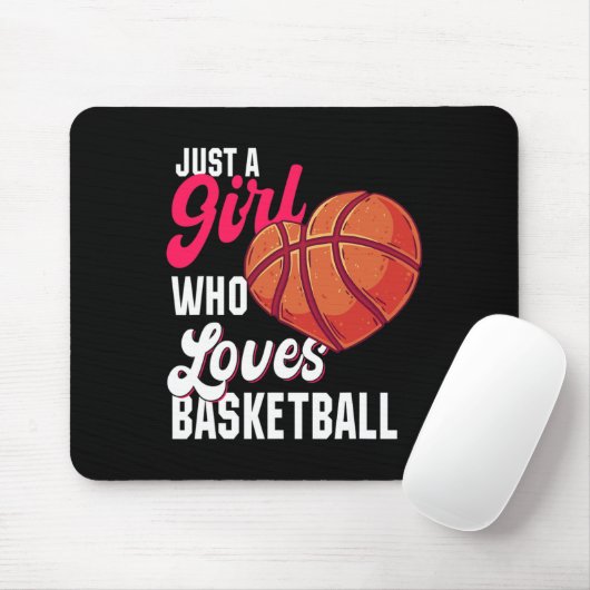 Nur ein Mädchen, das Basketball Liebe Mädchen Kind Mousepad (Mit Mouse)
