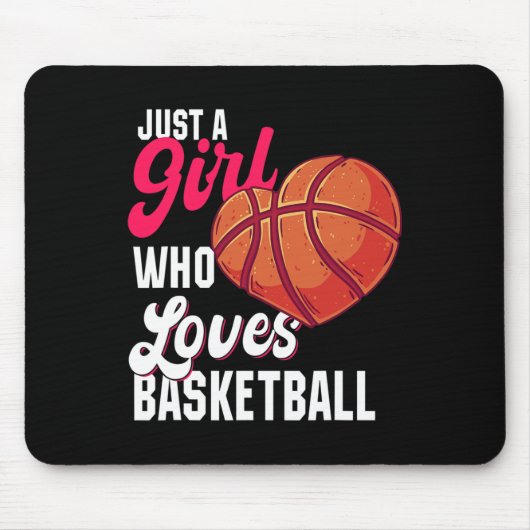 Nur ein Mädchen, das Basketball Liebe Mädchen Kind Mousepad (Vorne)