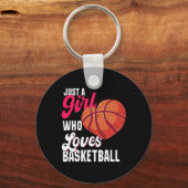 Nur ein Mädchen, das Basketball Liebe Mädchen Kind Schlüsselanhänger (Vorderseite)