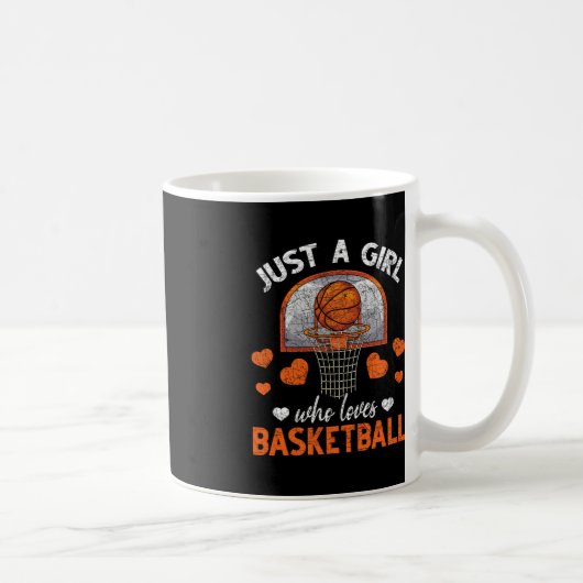 Nur ein Mädchen, das Basketball Lieben Basketball- Kaffeetasse (Rechts)