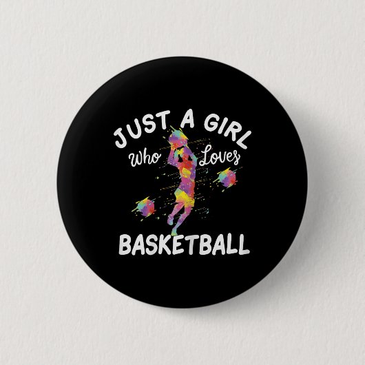 Nur ein Mädchen, das Basketball Lieben Button (Vorderseite)