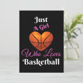 Nur ein Mädchen, das Basketball Lieben Einladung (Stehend Vorderseite)