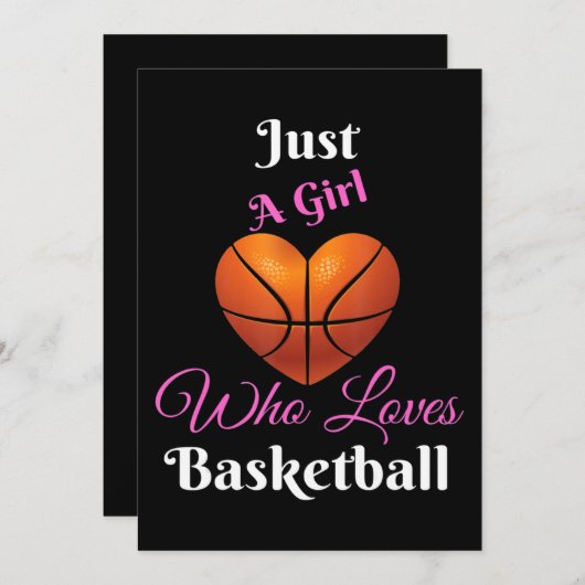 Nur ein Mädchen, das Basketball Lieben Einladung (Vorne/Hinten)