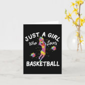 Nur ein Mädchen, das Basketball Lieben Karte (Gelbe Blume)