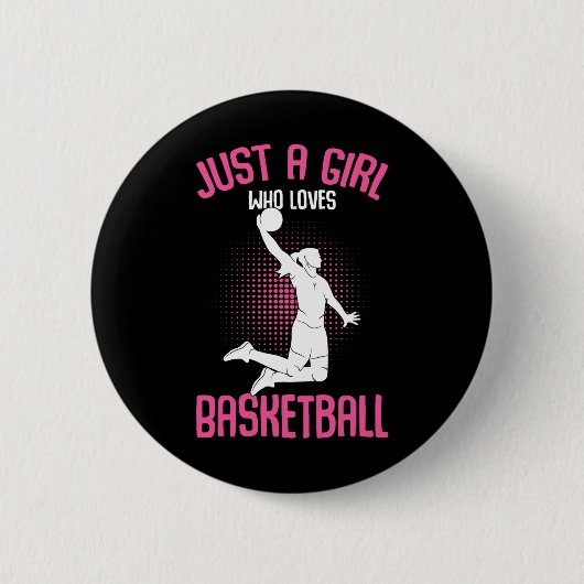 Nur ein Mädchen, das Basketball Lieben Kinder Mädc Button (Vorderseite)