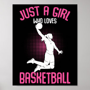 Nur ein Mädchen, das Basketball Lieben Kinder Mädc Poster
