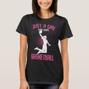Nur ein Mädchen, das Basketball Lieben Kinder Mädc T-Shirt