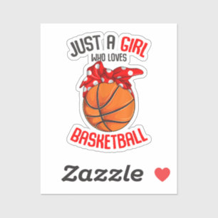 Nur ein Mädchen, das Basketball liebt Mädchen Aufkleber