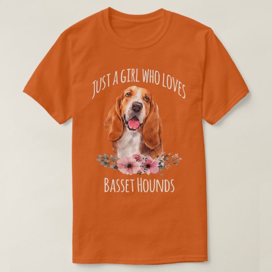Nur ein Mädchen, das Basset Hounds Basset Hound L T-Shirt (Design vorne)