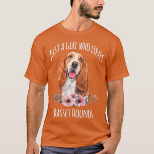 Nur ein Mädchen, das Basset Hounds Basset Hound L T-Shirt