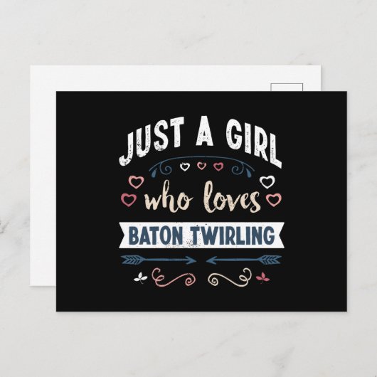 Nur ein Mädchen, das Baton Liebe, der flinke Gesch Postkarte (Vorne/Hinten)