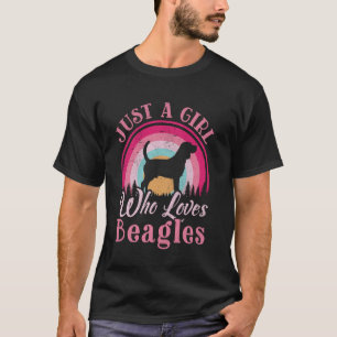 Nur ein Mädchen, das Beagle-Frauen Mädchen Hund li T-Shirt