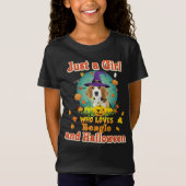 Nur ein Mädchen, das Beagle Hund und Halloween Lie T-Shirt (Vorderseite)