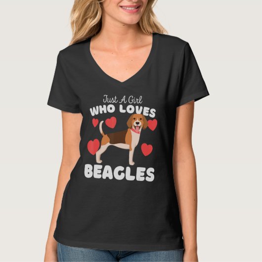 Nur ein Mädchen, das Beagle Lieben Niedlich Hunde  T-Shirt (Vorderseite)
