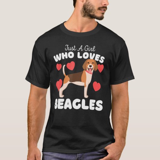 Nur ein Mädchen, das Beagle Lieben Niedlich Hunde T-Shirt (Vorderseite)