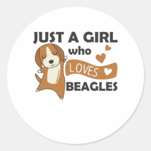 Nur ein Mädchen, das Beagle Lieben - Sweet Beagle  Runder Aufkleber