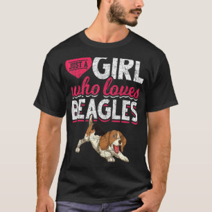 Nur ein Mädchen, das Beagles Lieben Hund Haustier  T-Shirt