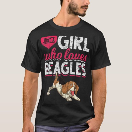 Nur ein Mädchen, das Beagles Lieben Hund Haustier  T-Shirt (Vorderseite)