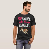 Nur ein Mädchen, das Beagles Lieben Hund Haustier  T-Shirt (Vorne ganz)