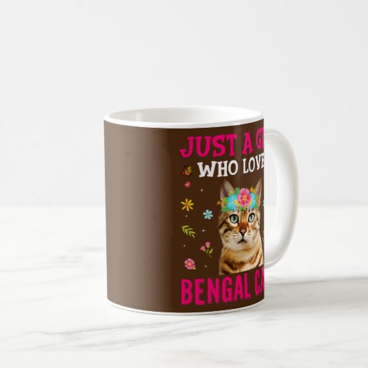 Nur ein Mädchen, das Bengalische Katzen Liebe Funn Kaffeetasse (VorderseiteRechts)