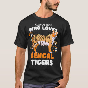 Nur ein Mädchen, das Bengalische Tiger Lieben Nied T-Shirt