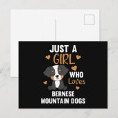 Nur ein Mädchen, das Berner Hundehunde Liebe Postkarte (Vorne/Hinten)