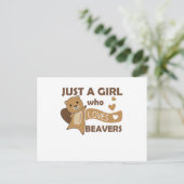 Nur ein Mädchen, das Biber Liebe - Niedlicher Bibe Postkarte (Stehend Vorderseite)