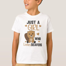 Nur ein Mädchen, das Biber Liebe - Niedlicher Bibe