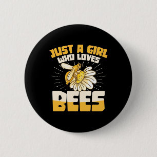 Nur ein Mädchen, das Bienen Liebe Button
