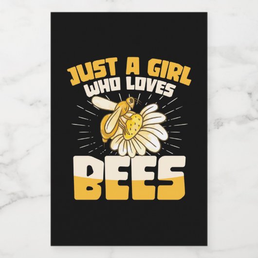 Nur ein Mädchen, das Bienen Liebe Weinetikett (Einzelnes Label)