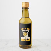 Nur ein Mädchen, das Bienen Liebe Weinetikett (Vorderseite)