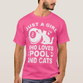 Nur ein Mädchen, das Billard und Katzen Lieben Poo T-Shirt (Vorderseite)
