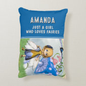 Nur ein Mädchen, das blauer Fairies Liebe Dekokissen (Rückseite(Vertikal))