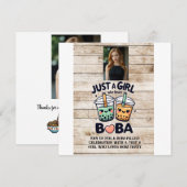 Nur ein Mädchen, das Boba Liebe Einladung (Vorne/Hinten)