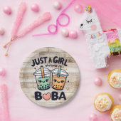 Nur ein Mädchen, das Boba"-Papier-Teller Lieben Pappteller (Party)