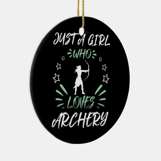 Nur ein Mädchen, das Bogenschießen Lieben Keramik Ornament (Rechts)