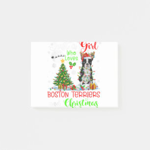 Nur ein Mädchen, das Boston Terrier und Christma L Post-it Klebezettel