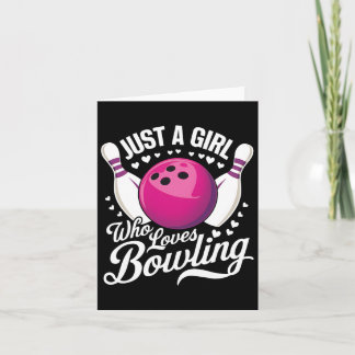 Nur ein Mädchen, das Bowling 1 Liebe Karte