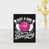 Nur ein Mädchen, das Bowling 1 Liebe Karte (Gelbe Blume)
