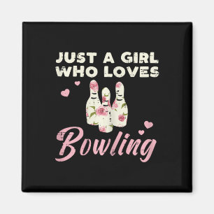 Nur ein Mädchen, das Bowling Bowler Women Girls K. Magnet