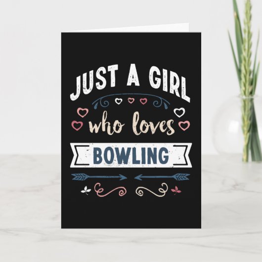 Nur ein Mädchen, das Bowling Funny Gifts Lieben Karte (Vorderseite)