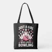 Nur ein Mädchen, das Bowling Liebe Tasche (Rückseite)