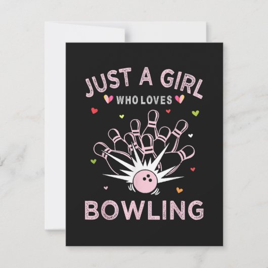 Nur ein Mädchen, das Bowling liebt Einladung (Vorderseite)