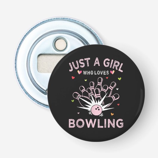 Nur ein Mädchen, das Bowling liebt Flaschenöffner (Vorderseite)