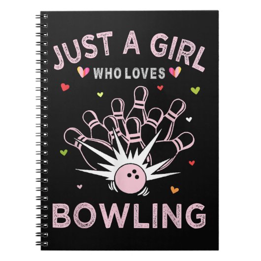 Nur ein Mädchen, das Bowling liebt Notizblock (Vorderseite)