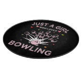 Nur ein Mädchen, das Bowling liebt Schneidebrett (Ecke)