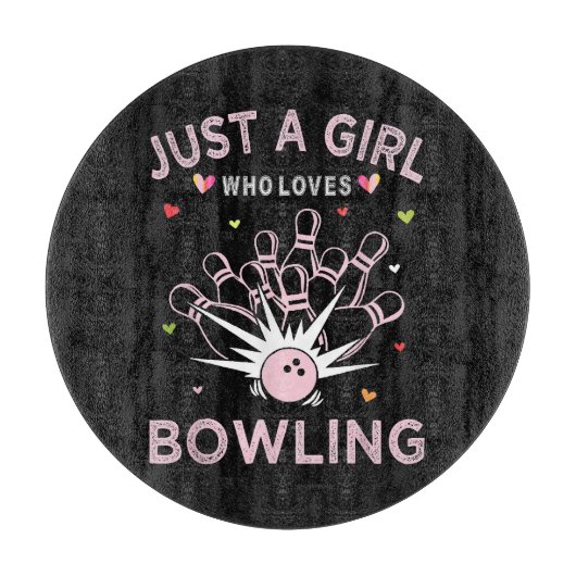 Nur ein Mädchen, das Bowling liebt Schneidebrett (Vorderseite)