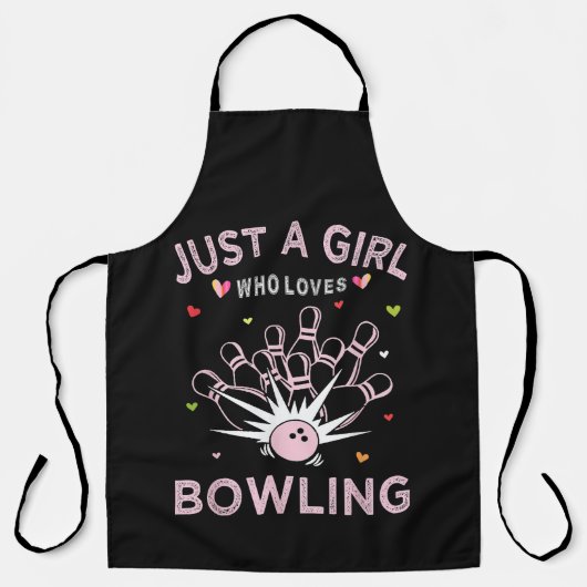 Nur ein Mädchen, das Bowling liebt Schürze (Vorderseite)