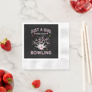 Nur ein Mädchen, das Bowling liebt Serviette